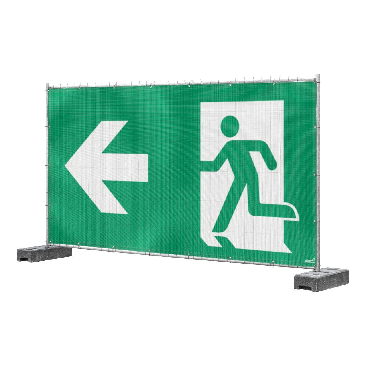 Escape Route Banner for Mobile Fence (left)
