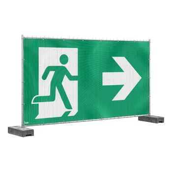 Notausgang-Banner für Mobilzaun (rechts)